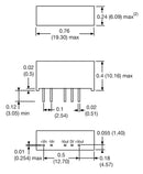 XP POWER IA2405S Isolated Through Hole DC/DC Converter, 1kV Isolation, ITE, 1:1, 1 W, 2 Output, 5 V, 100 mA