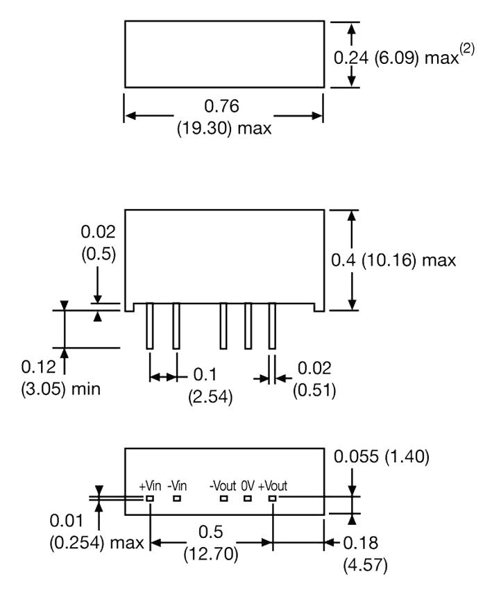 XP POWER IA2405S Isolated Through Hole DC/DC Converter, 1kV Isolation, ITE, 1:1, 1 W, 2 Output, 5 V, 100 mA