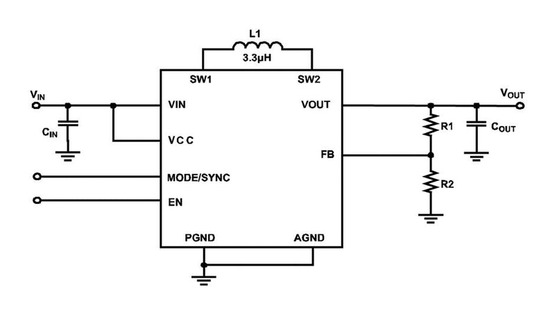 Monolithic Power Systems (MPS) MP2155GQ-P MP2155GQ-P DC/DC Switching Regulator Fixed Buck-Boost 1MHz 2.7V to 5.5V in 3.3V/1A Out QFN-EP-10