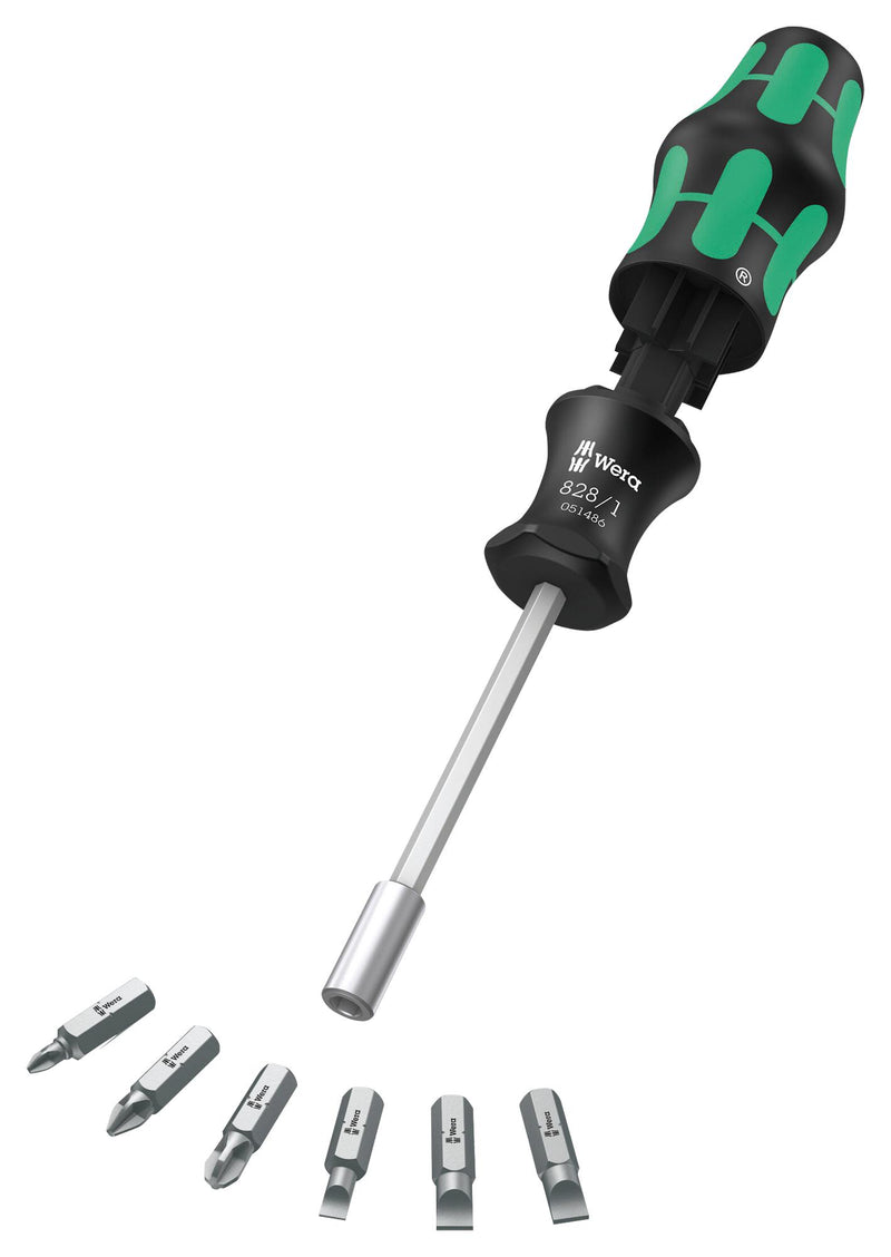 Wera 05051511001 05051511001 Screwdriver Set 7 Pcs 6 Bits Phillips-Head &amp; Slotted Two 27 Kraftform Kompakt Series New