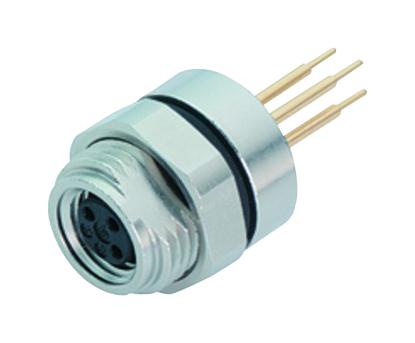 BINDER 09-3390-80-04 Sensor Connector, 768/718 Series, M8, Female, 4 Positions, PCB Socket, Straight Panel Mount