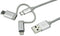 STARTECH LTCUB1MGR USB 2.0 Multi-Charger Lightning/USB-C/Micro USB Lead, 1m Silver Braided GTIN UPC EAN: 0065030868365