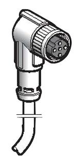 TELEMECANIQUE SENSORS XZCP0666L2 Sensor Cable, Light Curtain, 90&deg; M8 Receptacle, Free End, 3 Positions, 2 m, 6.6 ft