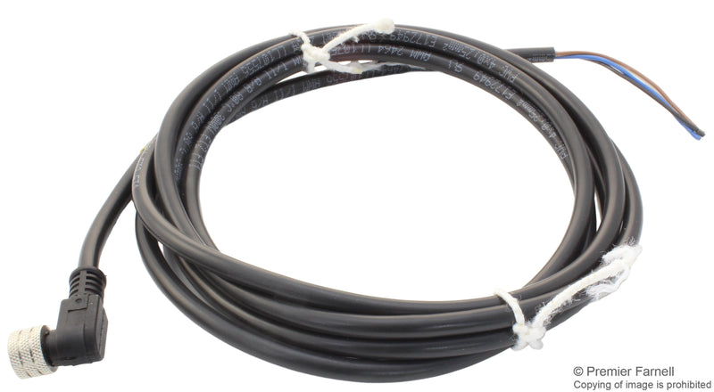 MOLEX 120027-0152 Sensor Cable, BRAD, 90&deg; M8 Receptacle, Free End, 4 Positions, 2 m, 6.6 ft