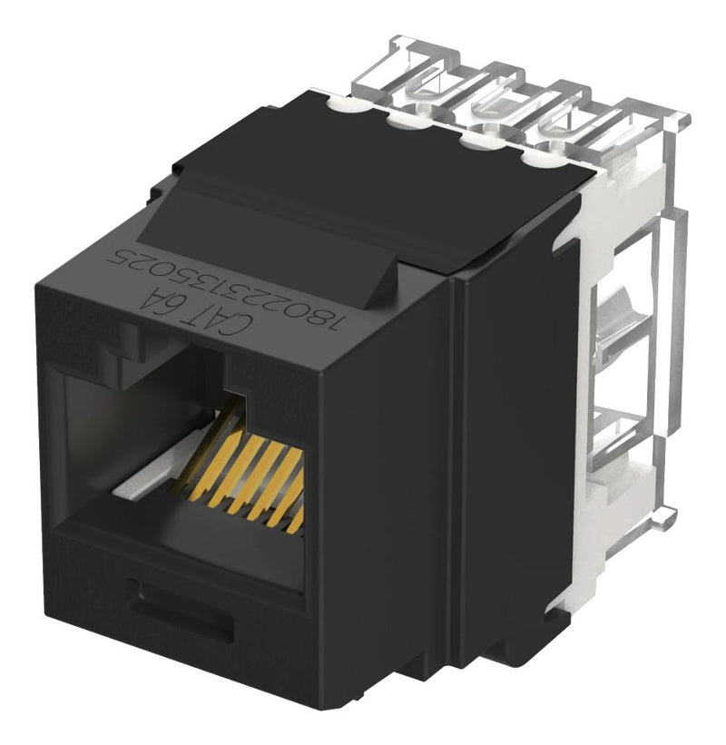 Panduit NK6X88MBL NK6X88MBL Modular Connector Keystone Black RJ45 Wired Jack 1 x (Port) 8P8C Cat6a Cable Mount