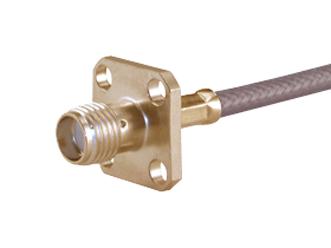 HUBER+SUHNER 25_SMA-50-2-5/111_NE 25_SMA-50-2-5/111_NE RF / Coaxial Connector SMA Straight Flanged Jack Solder Crimp 50 ohm