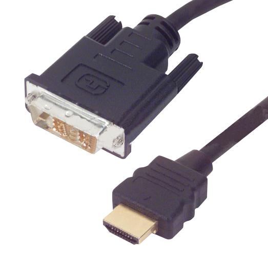 L-COM HD-DVI-MM-1 HD-DVI-MM-1 Audio / Video Cable Assembly Hdmi Plug DVI-D (Single Link) 3.3 ft 1 m Black New