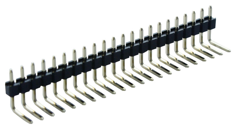 Multicomp PRO 2211R-22G 2211R-22G Pin Header Board-to-Board 2.54 mm 1 Rows 22 Contacts Through Hole Right Angle 2211R