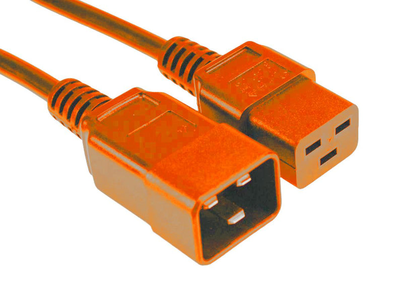 Multicomp PRO GW-151820 GW-151820 Mains Power Cord IEC 60320 C20 to C19 1 m 16 A 250 V Orange