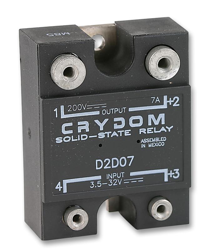 SENSATA/CRYDOM D2D07 D2D07 Solid State Relay SPST-NO 7 A 200 VDC Panel Mount Screw DC Switch