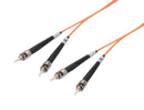 L-COM FODST-OR-15 Fibre Optic Cable, Multimode, 2 Fibres, 62.5&micro;m/125&micro;mDia, ST-ST Duplex, 15m