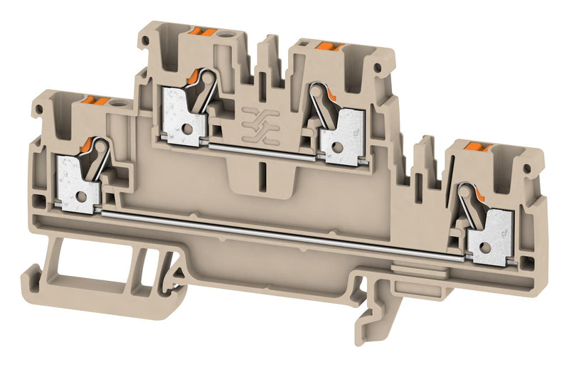 WEIDMULLER 1547610000 DIN Rail Mount Terminal Block, 4 Ways, 28 AWG, 12 AWG, 2.5 mm&sup2;, Push In, 24 A A2T 2.5