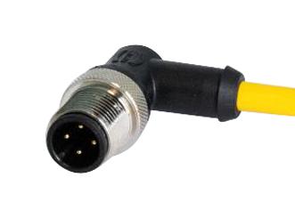 HARTING 2.13503E+13 M12 A-CODE 4-PIN ANGLED MALE TO OPEN END, 10M, PUR YELLOW JACKET 51AK5469