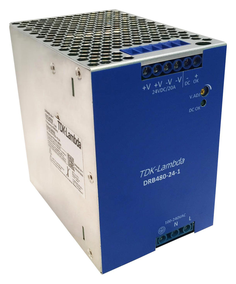 TDK-LAMBDA DRB480-24-1 DRB480-24-1 AC/DC DIN Rail Power Supply (PSU) ITE 1 Output 480 W 24 VDC 20 A