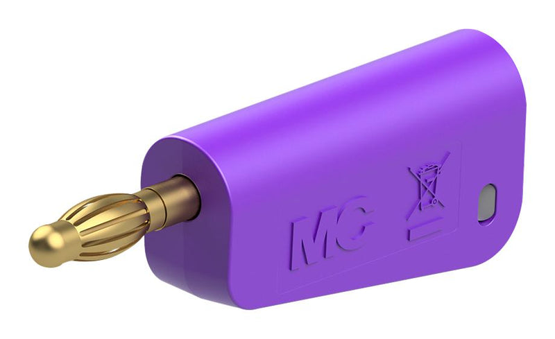 Staubli 64.1041-26 64.1041-26 Banana Test Connector 30 VAC Plug Cable Mount 19 A 60 VDC Gold Plated Contacts Violet