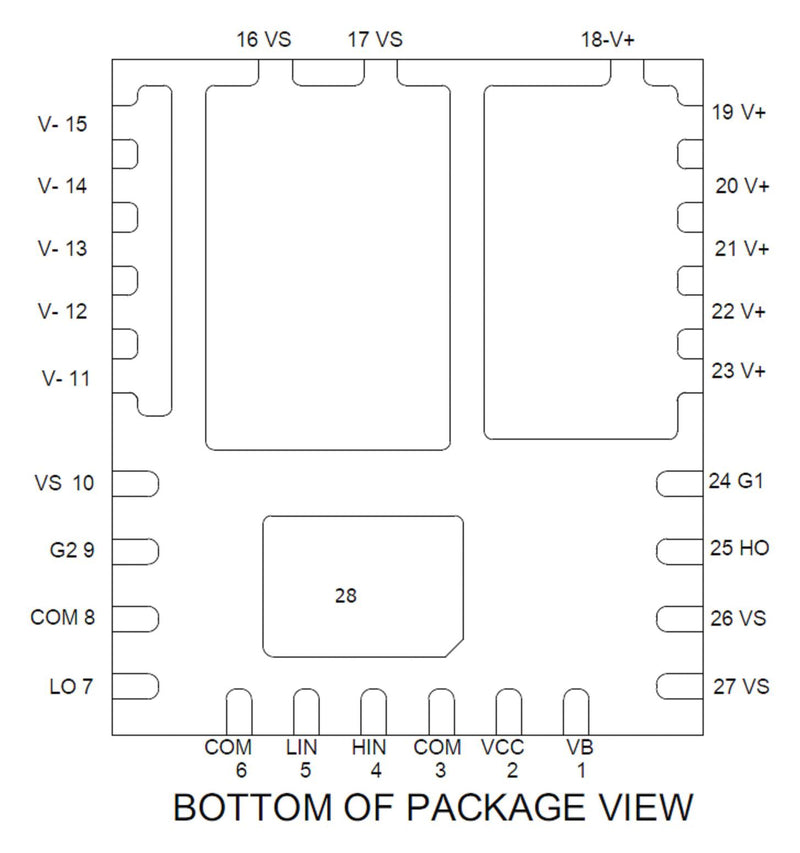 Infineon IRSM005-301MH IRSM005-301MH Mosfet Driver Half Bridge 100 V Drain-to-Source 30 A Out 160 ns In/150 Delay PQFN-28