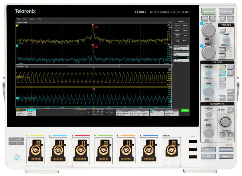 TEKTRONIX MSO46B 4-BW-200 MSO / MDO Oscilloscope, 4 Series B, 6 Analogue, 48 Digital, 200 MHz, 6.25 GSPS, 31.25 Mpts