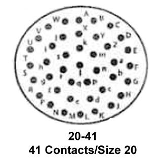 ITT Cannon KPSE00F20-41SX KPSE00F20-41SX Circular Connector Wall Mount Receptacle 41 Contacts Crimp Socket Bayonet 20-41