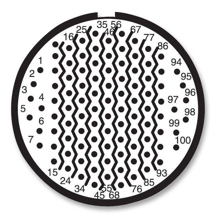 AMPHENOL INDUSTRIAL D38999/26MH35PN Circular Connector, MIL-DTL-38999 Series III, Straight Plug, 100 Contacts, Crimp Pin, Threaded