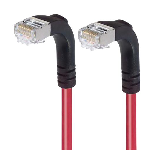 L-COM TRD815SRA3RD-3 Ethernet Cable, Cat5e, 90&deg; RJ45 Plug to 90&deg; RJ45 Plug, FTP (Foiled Twisted Pair), Red, 914.4 mm