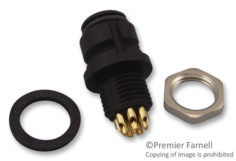 BINDER 99-9228-00-08 Circular Connector, 620 Series, Panel Mount Receptacle, 8 Contacts, Solder Socket