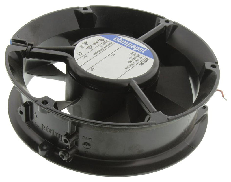 EBM-PAPST 6224NU DC Axial Fan, 24 V, Circular, 171.5 mm, 50.8 mm, Ball Bearing, 241.3 CFM