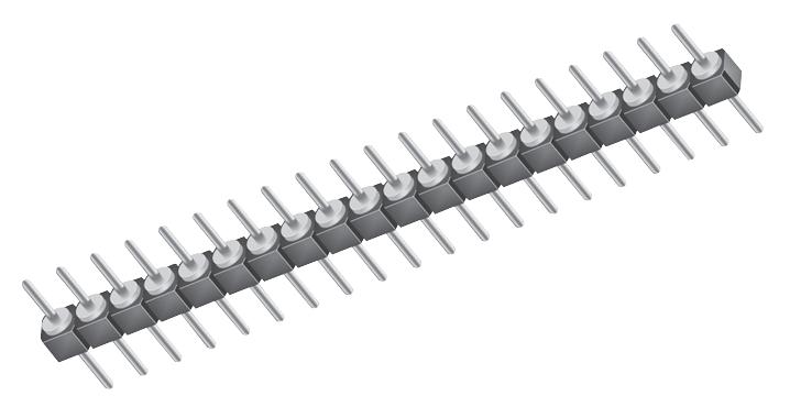 SAMTEC TS-106-T-A Pin Header, Board-to-Board, 2.54 mm, 1 Rows, 6 Contacts, Through Hole, TS