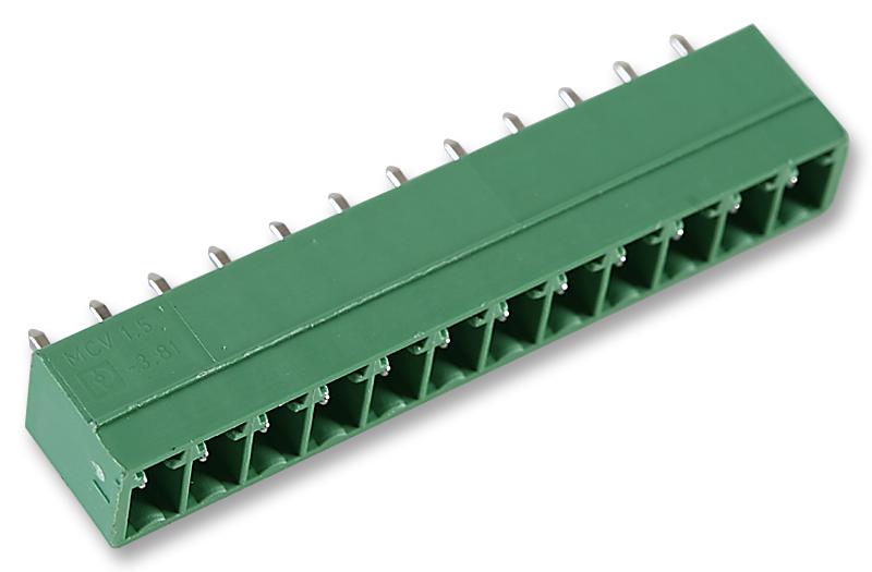 PHOENIX CONTACT 1803523 Terminal Block, Header, 3.81 mm, 12 Ways, 8 A, 160 V, Through Hole Vertical MCV 1,5/12-G-3,81, GTIN UPC EAN: 4017918045838