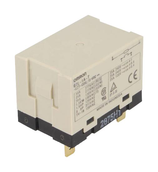 OMRON ELECTRONIC COMPONENTS G7L-1A-T 24DC Power Relay, SPST-NO, 24 VDC, 30 A, G7L Series, Chassis, Non Latching