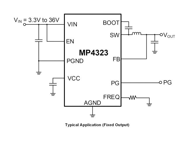 Monolithic Power Systems (MPS) MP4323GDE-P MP4323GDE-P DC-DC Switching Step-Down Regulator Adjustable 3V to 36V in 0.8V-34.2V/ 3A out QFN-12