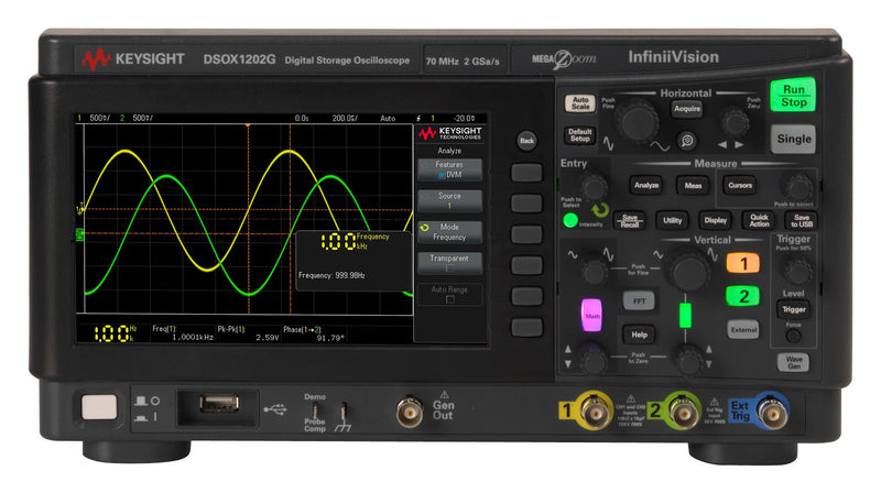 Keysight Technologies DSOX1202G DSOX1202G Digital Oscilloscope Infiniivision 1000 X 2 Analogue 1 Ext Trigger 70 MHz Gsps Mpts