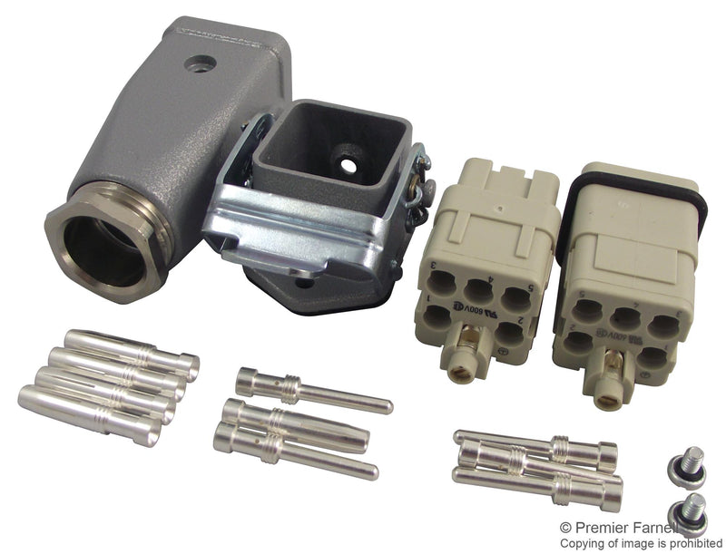 Epic H-Q-5-KIT H-Q-5-KIT Rectangular Power Connector Top Entry 5 Contacts HBS Cable Mount Crimp Plug Receptacle