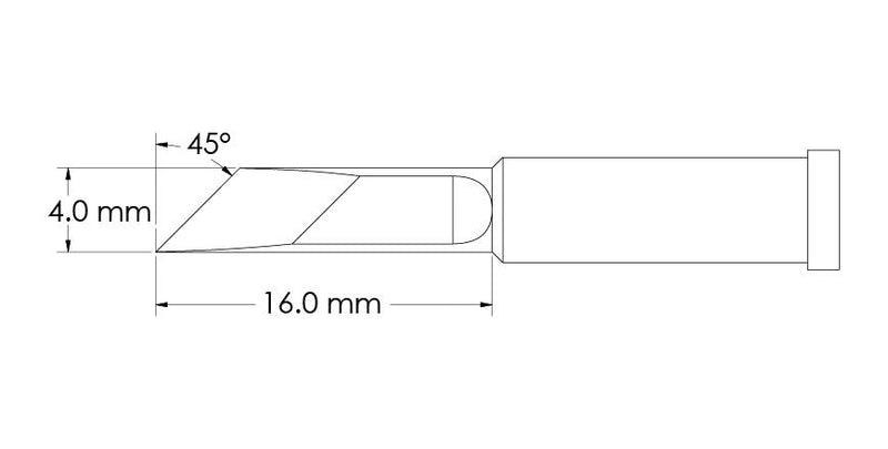 Metcal GT4-KN0040S GT4-KN0040S Soldering Tip 45&deg; Knife 4 x 16 mm Station