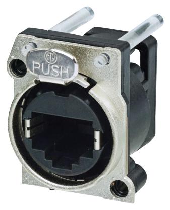 NEUTRIK NE8FBV-C5-LED Modular Connector, RJ45 Jack, 1 x 1 (Port), 8P8C, Cat5e, Through Hole Mount