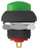 Alcoswitch - TE Connectivity PB6B2HS6M1CAL00 PB6B2HS6M1CAL00 Industrial Pushbutton Switch Subminiature PB6 13.6 mm SPST-NO Off-(On) Round Raised Green