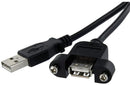 STARTECH USBPNLAFAM2 Computer Cable, USB 2.0 A Plug, USB 2.0 A Socket, 1.97 ft, 600 mm, Black GTIN UPC EAN: 0065030858922