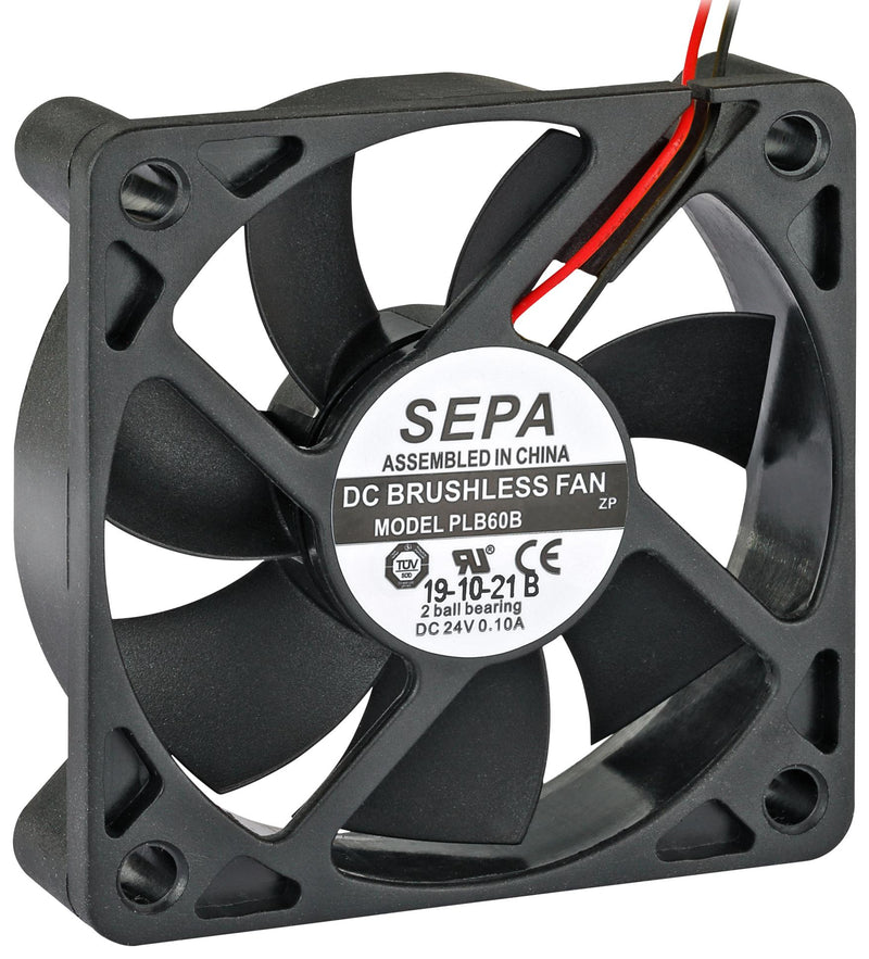 SEPA PLB60B24FSE31A DC Axial Fan, 24 V, Square, 60 mm, 15 mm, Ball Bearing