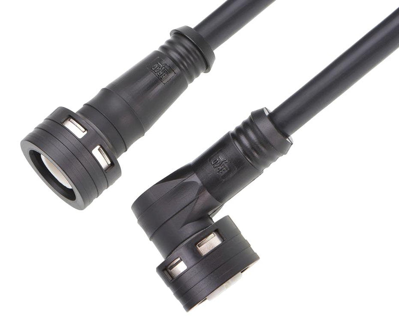 MOLEX 120401-0065 Sensor Cable, M12, 90&deg; Ultra-Lock 2.0 Receptacle, Ultra-Lock 2.0 Plug, 8 Positions, 1 m, 3.3 ft