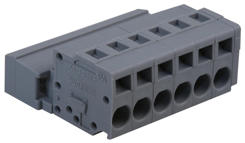 WAGO 231-606 TERMINAL BLOCK, PLUGGABLE, 6POS, 12AWG