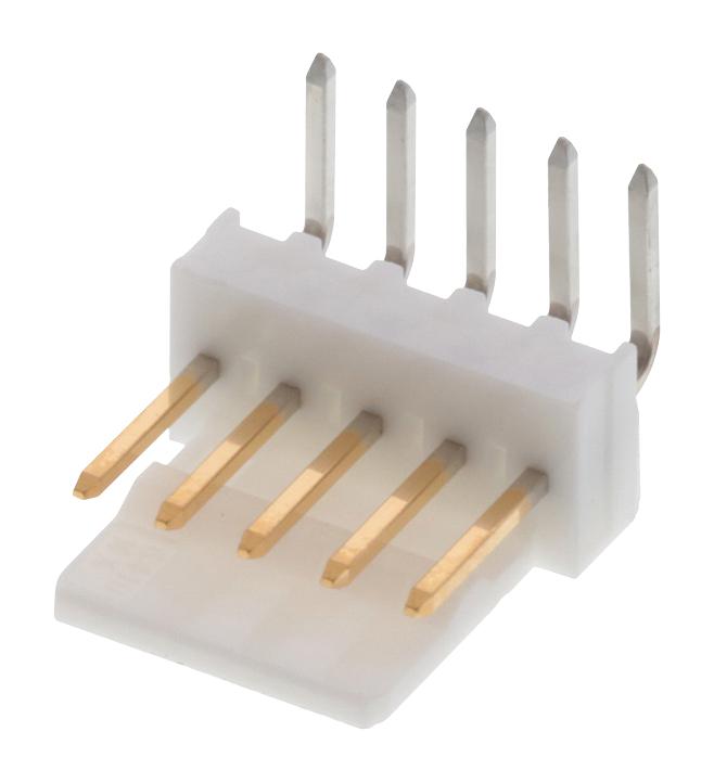 MOLEX 22-12-4052 Pin Header, Right Angle, Wire-to-Board, 2.54 mm, 1 Rows, 5 Contacts, Through Hole Right Angle