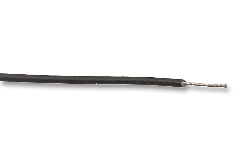 ALPHA WIRE 1854/19 BK005 Wire, Stranded, Hook Up MIL-W-16878E/1, PVC, Black, 24 AWG, 0.242 mm&sup2;, 100 ft, 30.5 m