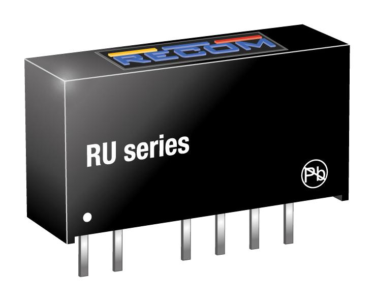 Recom Power RU-050505/P RU-050505/P Isolated Through Hole DC/DC Converter ITE 1 W 2 Output 5 V 100 mA