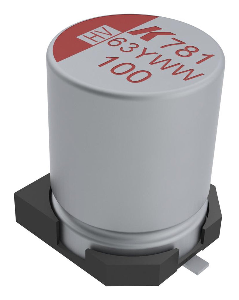 KEMET A781MN477M1ELAS025 Hybrid Aluminium Electrolytic Capacitor, 470 &micro;F, &plusmn; 20%, 25 V, Radial Can - SMD, 0.025 ohm