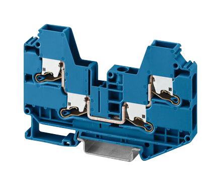 PHOENIX CONTACT 1329512 DIN Rail Mount Terminal Block, 4 Ways, 20 AWG, 8 AWG, 6 mm&sup2;, Push-X, 41 A