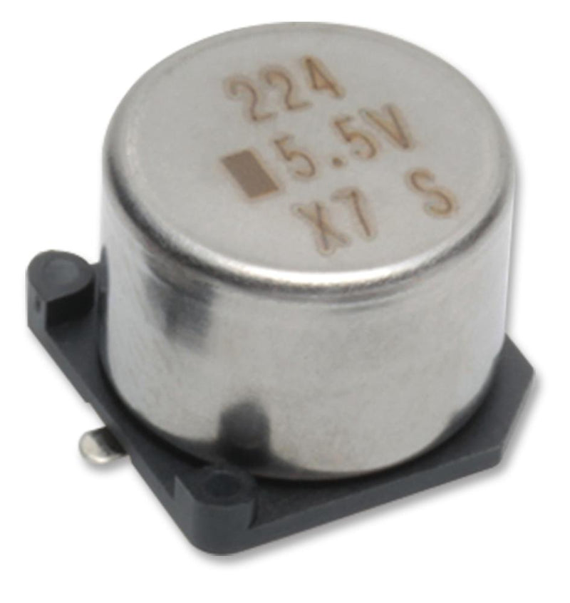 KEMET FCS0H224ZFTBR24 Supercapacitor, EDLC, 0.22 F, 5.5 V, Solder, -20%, +80%, 1000 hours @ 70&deg;C USCFCS0H224ZBC