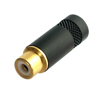 Rean NYS372P-BG NYS372P-BG RCA (Phono) Audio / Video Connector 2 Contacts Jack Gold Plated Brass Body Black