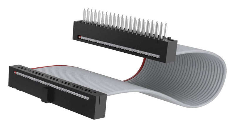 SAMTEC FFMD-25-T-02.00-01-N Ribbon Cable, IDC Plug to IDC Receptacle, 50 Ways, 2 ", 50.8 mm, 1.27 mm, Tiger Eye FFMD