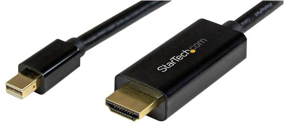 STARTECH MDP2HDMM2MB Audio / Video Cable Assembly, Mini DisplayPort Plug, HDMI Plug, 6.6 ft, 2 m, Black GTIN UPC EAN: 0065030861144