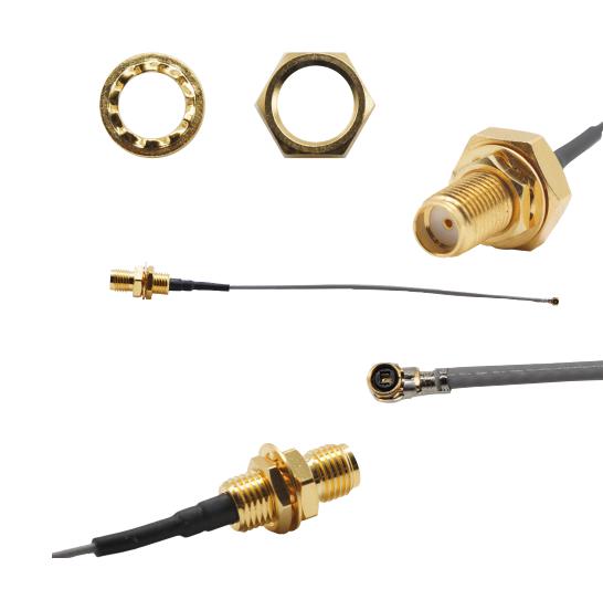 Siretta ASMGA010XA113S11 ASMGA010XA113S11 RF / Coaxial Cable Assembly MHF4-Type Plug to SMA Bulkhead Jack 1.13mm 50 ohm 3.9 " 100 mm