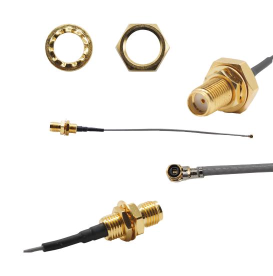 Siretta ASMGA005XA113S11 ASMGA005XA113S11 RF / Coaxial Cable Assembly MHF4-Type Plug to SMA Bulkhead Jack 1.13mm 50 ohm 1.97 " mm